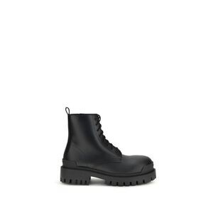 Balenciaga Calf Leather Lace-Up Boots Men Black